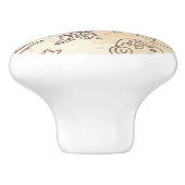 Bouton De Porte En Céramique Motif de concept de tatouage (Côté)