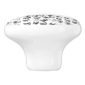 Bouton De Porte En Céramique Motif de crâne Éffrayant Orange Boo Halloween (Côté)