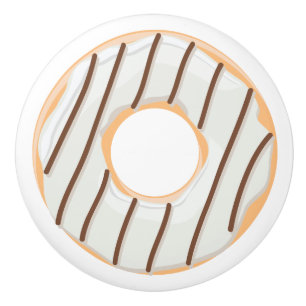 Bouton De Porte En Céramique Motif de Donuts Colorés Rétro pour une Fête Amusan