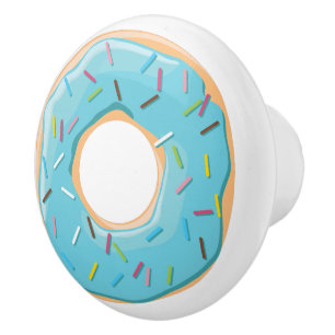 Bouton De Porte En Céramique Motif de Donuts Colorés Rétro pour une Fête Amusan