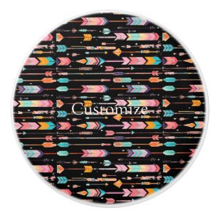 Bouton De Porte En Céramique Motif de flèche multicolore Thunder_Cove