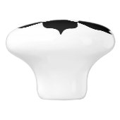 BOUTON DE PORTE EN CÉRAMIQUE MOTIF DE FLEURS NOIRES ET BLANCHES (Côté)