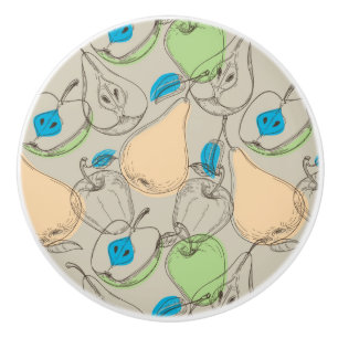 Bouton De Porte En Céramique Motif de fruits