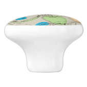 Bouton De Porte En Céramique Motif de fruits (Côté)