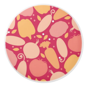 Bouton De Porte En Céramique motif de légumes colorés