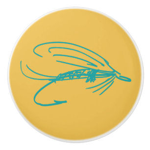 Bouton De Porte En Céramique Motif de l'Harlequin Fly Fishing Lures