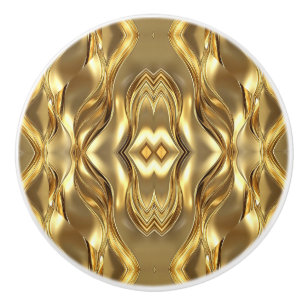 Bouton De Porte En Céramique Motif de mandala abstrait doré
