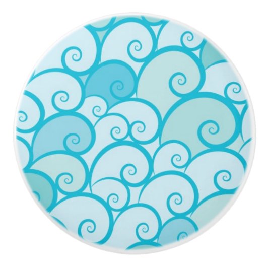 Bouton De Porte En Céramique Motif de mer (Devant)