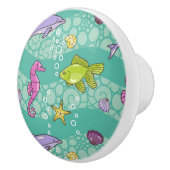 Bouton De Porte En Céramique Motif de mer d'été (Droite)