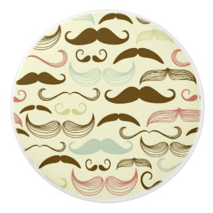 Bouton De Porte En Céramique Motif de moustache, rétro style 4