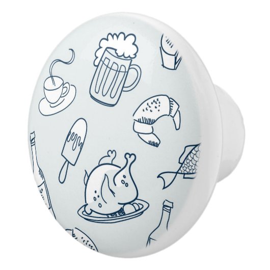 Bouton De Porte En Céramique Motif de nourriture (Droite)