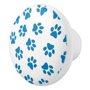 Bouton De Porte En Céramique Motif De Pailles, Paniers De Chien, Paniers Bleus
