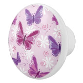 Bouton De Porte En Céramique motif de papillon (Droite)