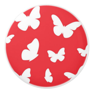 Bouton De Porte En Céramique Motif de papillon 2