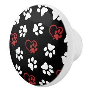 Bouton De Porte En Céramique Motif De Pâtes, Patrouilles Blanches, Patrouilles