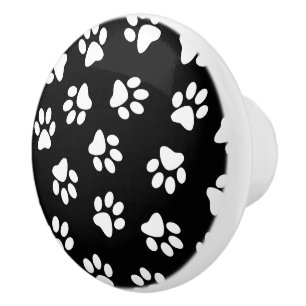 Bouton De Porte En Céramique Motif De Pâtes, Patrouilles De Chien, Paws Blanche