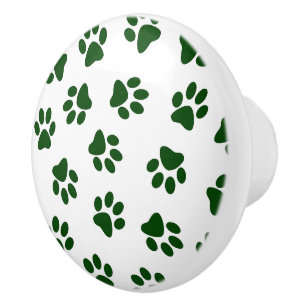Bouton De Porte En Céramique Motif De Pâtes, Patrouilles De Chiens, Paws Vertes