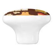 Bouton De Porte En Céramique Motif de pizza (Côté)