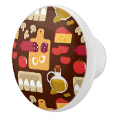 Bouton De Porte En Céramique Motif de pizza (Droite)