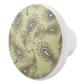 Bouton De Porte En Céramique Motif de plume (Droite)