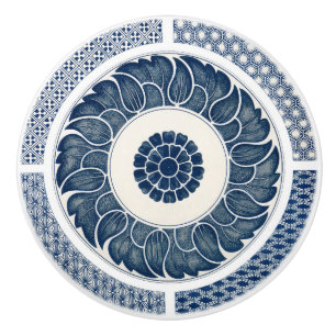 Bouton De Porte En Céramique Motif de porcelaine antique chinoise bleu et blanc