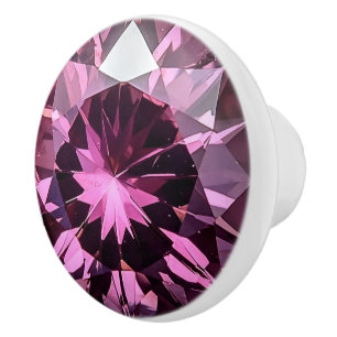 Bouton De Porte En Céramique Motif de spinelle cristal rose
