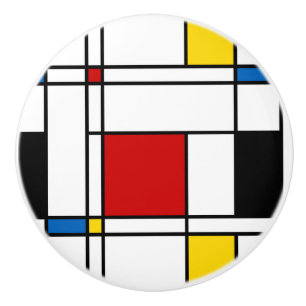 Bouton De Porte En Céramique Motif de Stijl