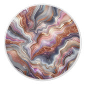 Bouton De Porte En Céramique Motif de style Agate (Devant)