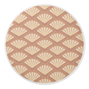 Bouton De Porte En Céramique Motif de style Art déco en rose