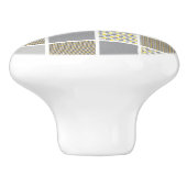 Bouton De Porte En Céramique Motif de surface composée jaune et gris (Côté)