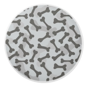 Bouton De Porte En Céramique Motif de texture osseuse en niveaux de gris