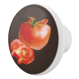 Bouton De Porte En Céramique Motif de tomates fraîches : Art culinaire rouge ju
