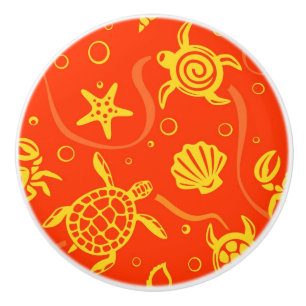 Bouton De Porte En Céramique Motif de tortues