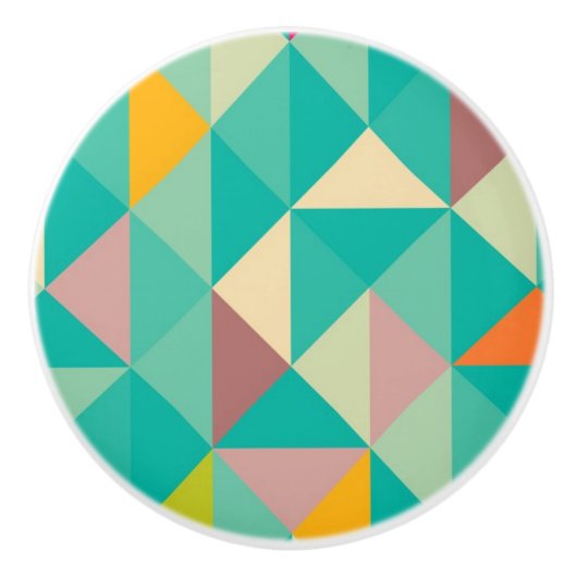 Bouton De Porte En Céramique Motif de triangles (Devant)