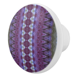 Bouton De Porte En Céramique Motif décoratif violet