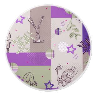 Bouton De Porte En Céramique Motif d'édredon de bébé