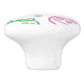 Bouton De Porte En Céramique motif des sourires (Côté)