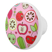 Bouton De Porte En Céramique motif d'illustration de cuisine de fruit (Droite)