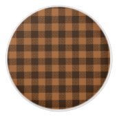 Bouton De Porte En Céramique Motif d'impression Cosy Brown Plaid Buffalo (Devant)