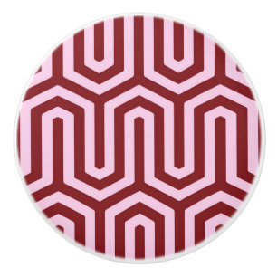 Bouton De Porte En Céramique Motif égyptien Déco - bordeaux et rose