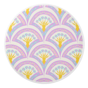Bouton De Porte En Céramique Motif en coquille de couleur pastel