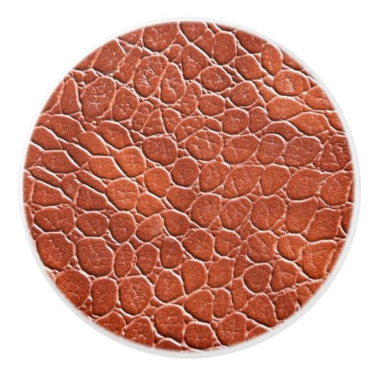 Bouton De Porte En Céramique Motif en cuir (Devant)