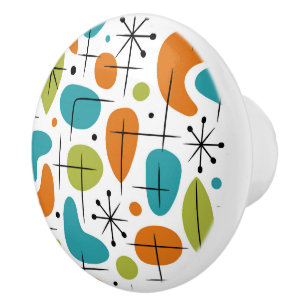 Bouton De Porte En Céramique Motif en forme d'étoile de style Mid Century Moder