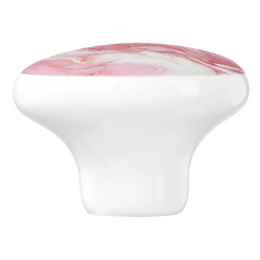 Bouton De Porte En Céramique Motif en marbre rose clair (Côté)