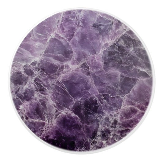 Bouton De Porte En Céramique Motif en marbre violet foncé (Devant)