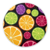 Bouton De Porte En Céramique Motif et arrière - plan oranges (Devant)