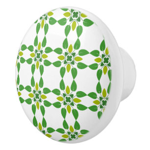 Bouton De Porte En Céramique Motif Feuille, Motif De Feuilles, Feuilles Verts