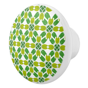 Bouton De Porte En Céramique Motif Feuille, Motif De Feuilles, Feuilles Verts