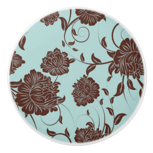 Bouton De Porte En Céramique Motif floral 10