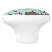 Bouton De Porte En Céramique Motif floral 10 (Côté)